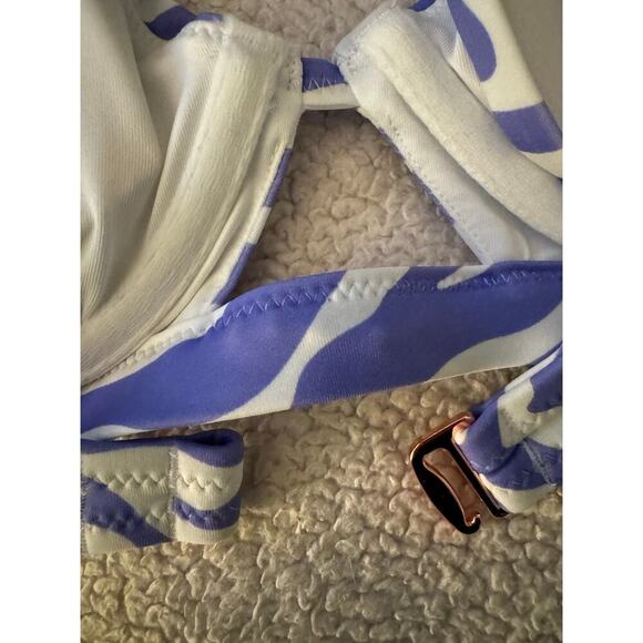 NWT Purple & White Keyhole zebra print bralette by Shade & Shore. - Picture 4 of 8